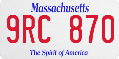 MA license plate 9RC870
