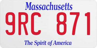 MA license plate 9RC871