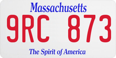 MA license plate 9RC873