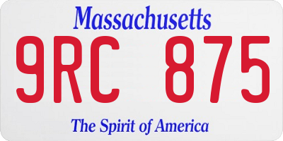 MA license plate 9RC875