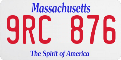 MA license plate 9RC876
