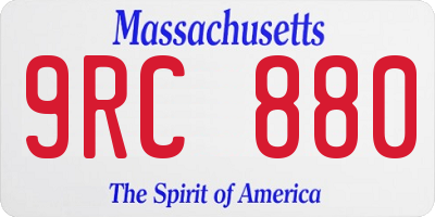 MA license plate 9RC880