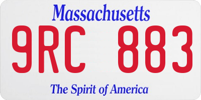 MA license plate 9RC883