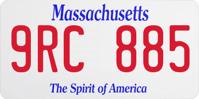 MA license plate 9RC885