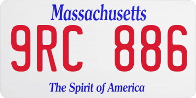 MA license plate 9RC886