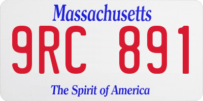 MA license plate 9RC891