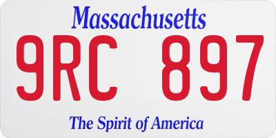 MA license plate 9RC897