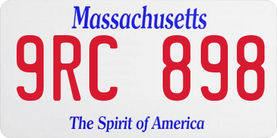 MA license plate 9RC898