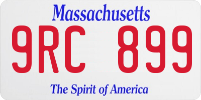 MA license plate 9RC899