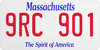 MA license plate 9RC901