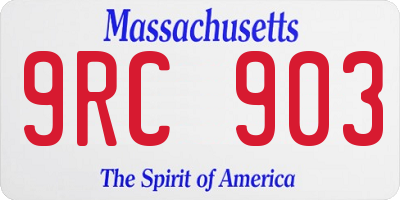 MA license plate 9RC903