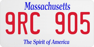 MA license plate 9RC905