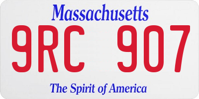 MA license plate 9RC907