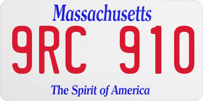MA license plate 9RC910