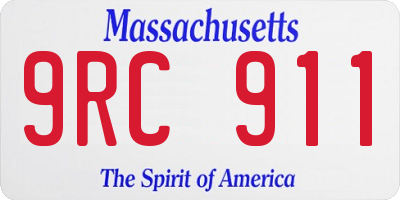 MA license plate 9RC911