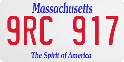 MA license plate 9RC917