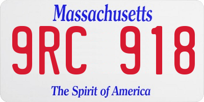 MA license plate 9RC918