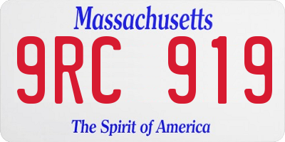 MA license plate 9RC919