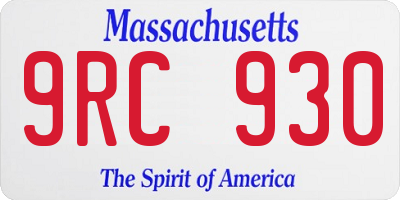 MA license plate 9RC930