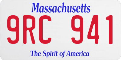 MA license plate 9RC941
