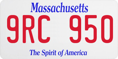 MA license plate 9RC950