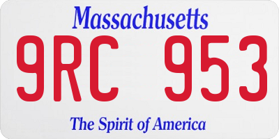 MA license plate 9RC953