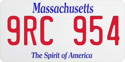 MA license plate 9RC954