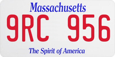 MA license plate 9RC956