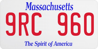 MA license plate 9RC960