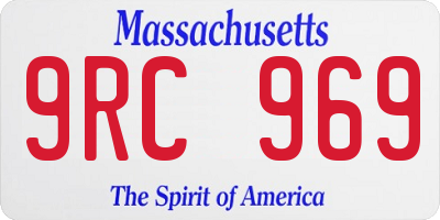 MA license plate 9RC969