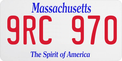 MA license plate 9RC970