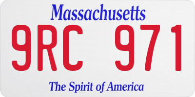 MA license plate 9RC971