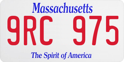 MA license plate 9RC975