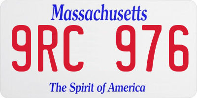 MA license plate 9RC976