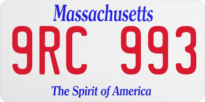 MA license plate 9RC993