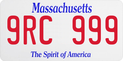 MA license plate 9RC999