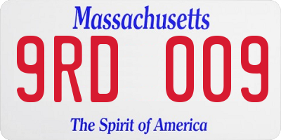 MA license plate 9RD009