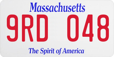 MA license plate 9RD048