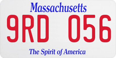 MA license plate 9RD056