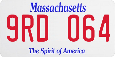 MA license plate 9RD064