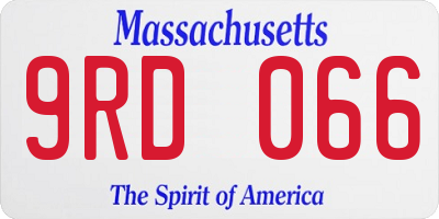 MA license plate 9RD066