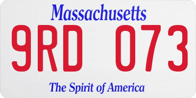MA license plate 9RD073
