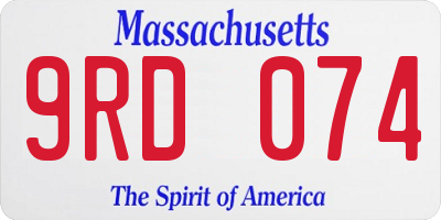 MA license plate 9RD074