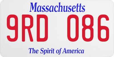 MA license plate 9RD086