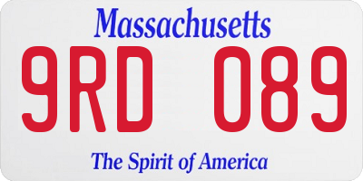 MA license plate 9RD089