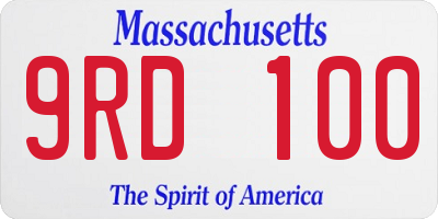 MA license plate 9RD100