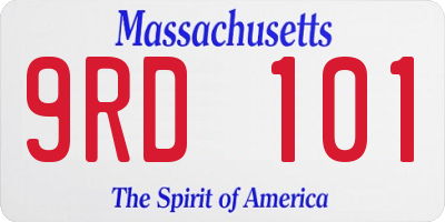 MA license plate 9RD101