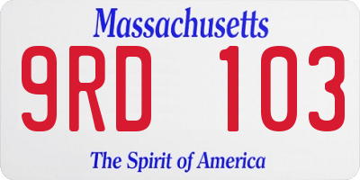 MA license plate 9RD103