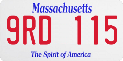 MA license plate 9RD115