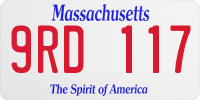 MA license plate 9RD117
